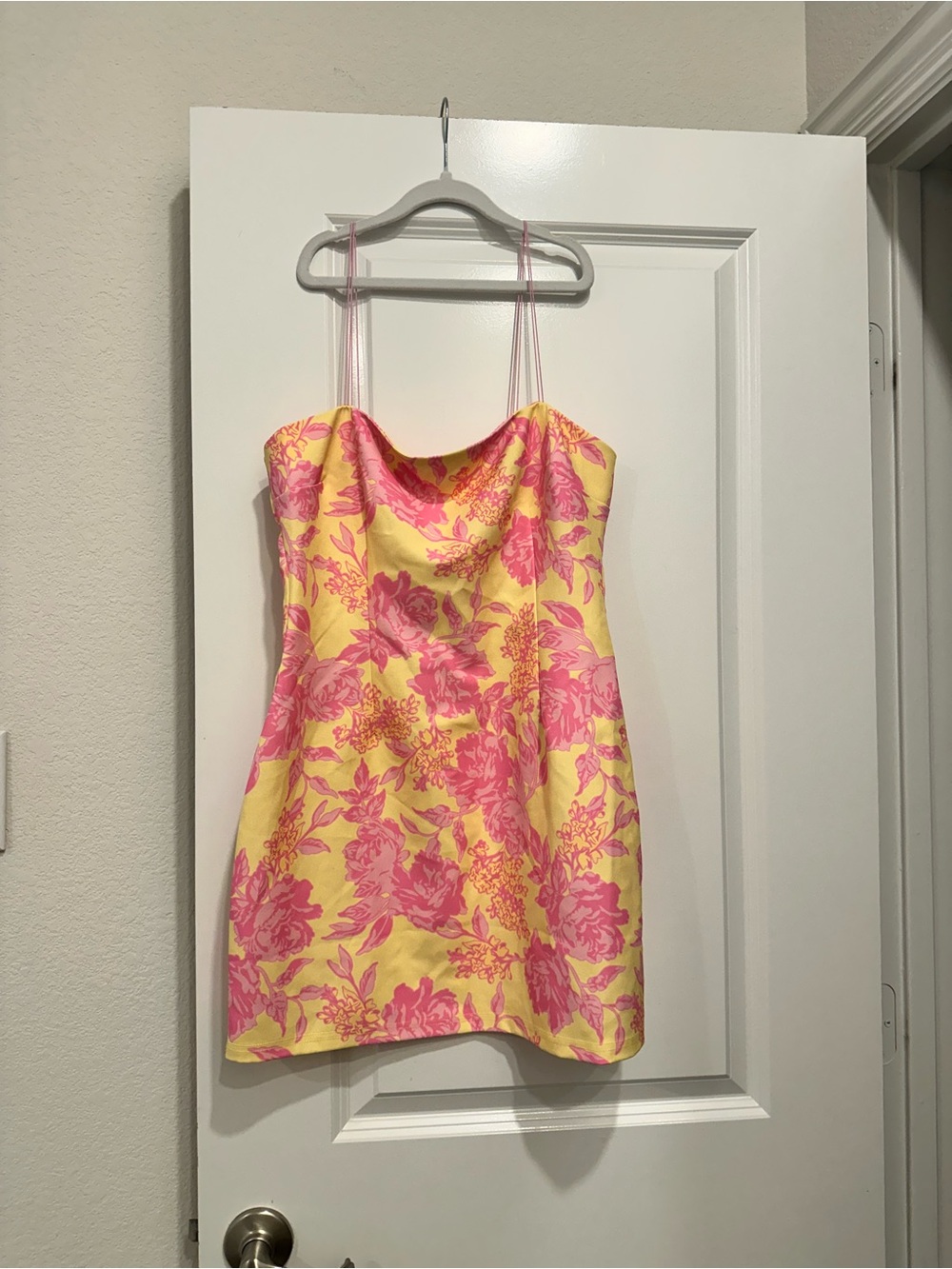 Yellow & Pink Floral Mini Dress